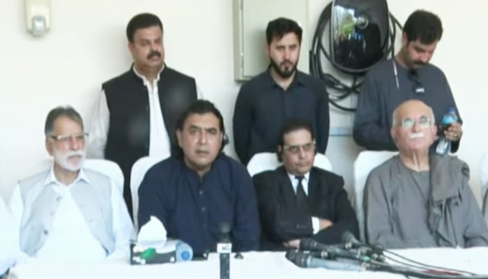 TTAP leaders address the press conference in Islamabad, on July 24, 2025. — Geo News