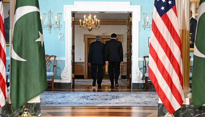 US Secretary of State Marco Rubio meets with Pakistani Deputy Prime Minister and Foreign Minister Ishaq Dar (left) at the State Department in Washington, DC, on July 25, 2025. — AFP