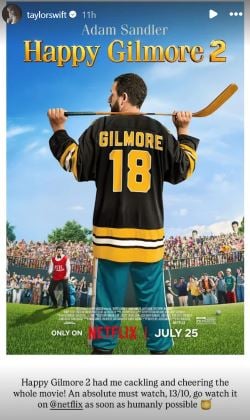 Taylor Swift reacts to Travis Kelces cameo in Happy Gilmore 2