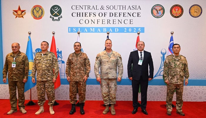 Field Marshal Asim Munir, Chief of Army Staff (centre left), poses for a group picture with the participants Regional Chiefs of Defence Staff Conference in Islamabad, July 26, 2025. — ISPR