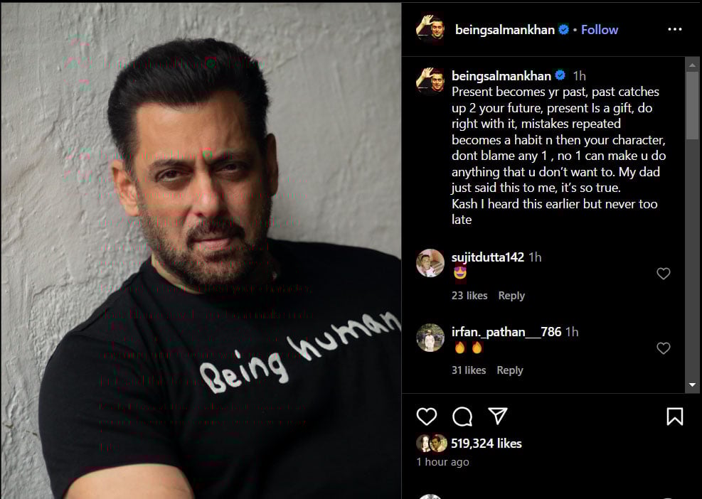 Salman Khan looks back at advice his father gave