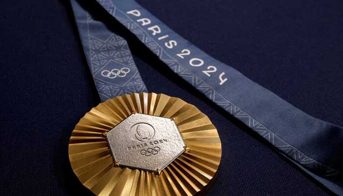 Paris 2024 Olympics Medal Preview - Chaumet, Paris, France - February 1, 2024 A Paris 2024 Olympic Games gold medal is seen on display at Chaumet jewellery. — Reuters