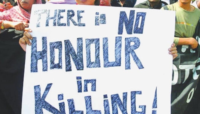 Civil society protests against cases of honour killings in this undated photo. — Reuters.