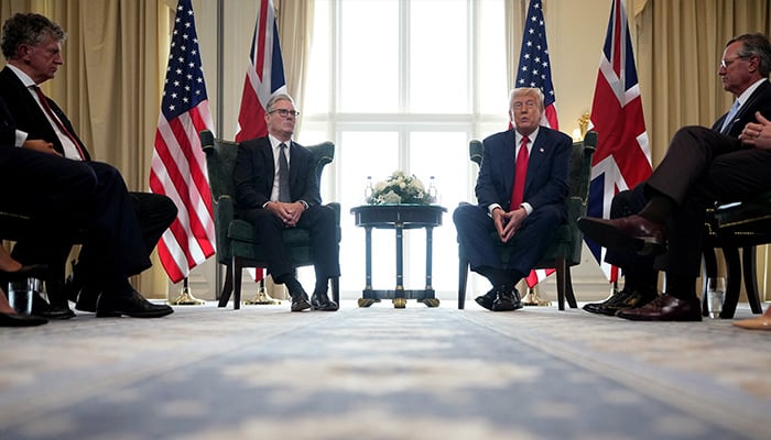 US President Donald Trump meets with British Prime Minister Keir Starmer at Trump Turnberry golf club on July 28, 2025 in Turnberry, Scotland, Britain. — Reuters