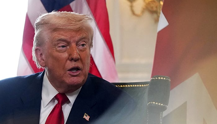 US President Donald Trump speaks as he meets with British Prime Minister Keir Starmer (not pictured) at Trump Turnberry golf club on July 28, 2025 in Turnberry, Scotland, Britain. — Reuters