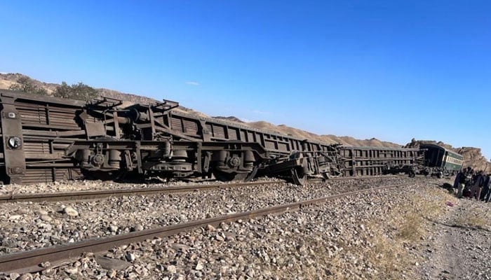 Representational image shows Jaffar Express derails in Bolan area of Balochistan. — X@shaibaloch_99/File