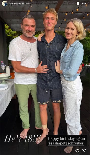 Noami watts marks son Sashas milestone day