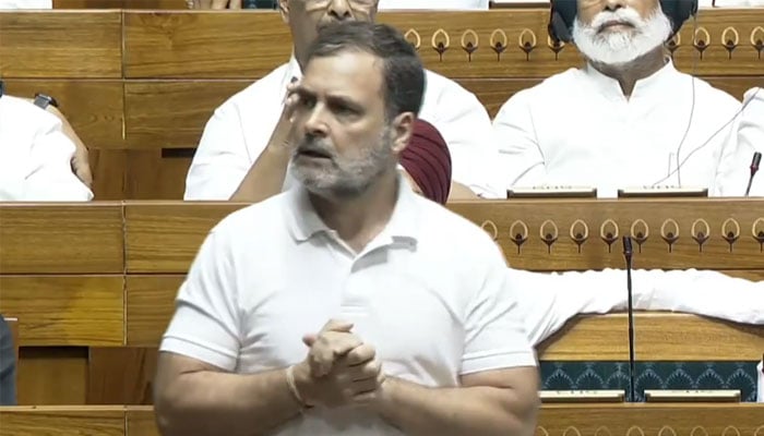 Rahul Gandhi, a senior leader of Congress party, speaks in Indian parliament during discussion on India-Pakistan conflict, New Delhi, July 29, 2025. — Screengrab via X/@RahulGandhi