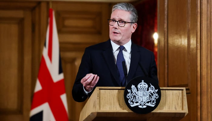 Britains Prime Minister Keir Starmer answers questions from the press after delivering a statement inside No. 10 Downing Street, on the day the cabinet is recalled to discuss the situation in Gaza, in London, Britain, July 29, 2025. — Reuters