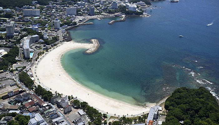 Image shows a deserted bathing beach in Shirahama in the western Japan prefecture of Wakayama on July 30, 2025. — Reuters