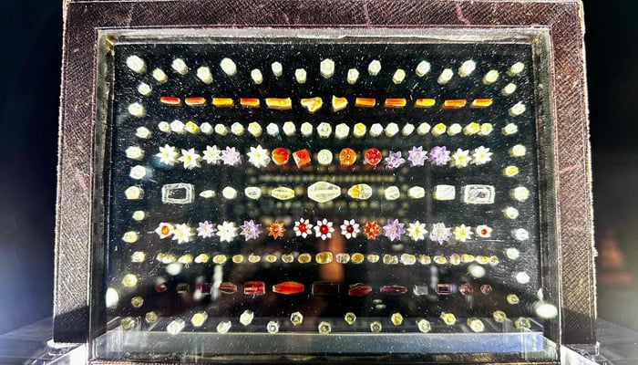 Gems with ties to early Buddhism are exhibited at Sothebys in Hong Kong on May 6, 2025. — AFP