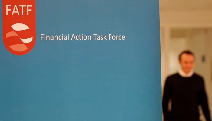 The logo of the FATF (the Financial Action Task Force) is seen at the OECD Headquarters in Paris, France, October 18, 2019. — Reuters