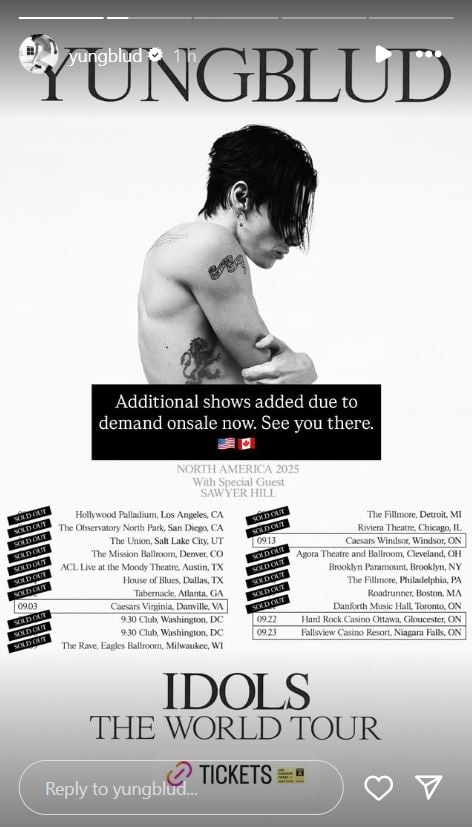 Yungblud celebrates selling new tour dates ‘in one minute