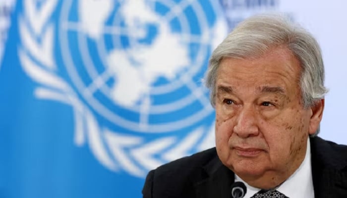 UN Secretary-General Antonio Guterres attends a press briefing during the third United Nations Ocean Conference at the Centre des Expositions conference centre in Nice, France, June 10, 2025.—Reuters