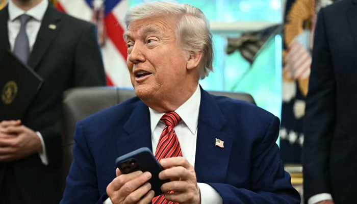 Trump speaks after signing executive orders in the Oval Office of the White House in Washington, DC, on May 23, 2025. -Photo: Mandel Ngan/AFP