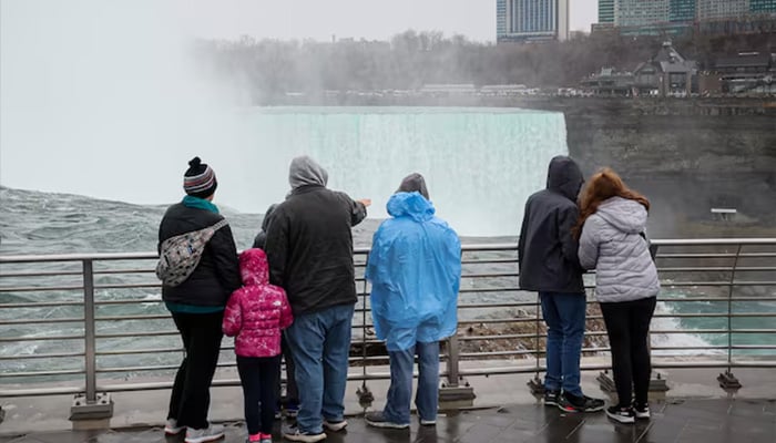 Tourists look at the Horseshoe Falls, ahead of the Solar Eclipse that will take place across parts of the United States and Canada on April 8, at Niagara Falls, New York, US, April 5, 2024. — Reuters