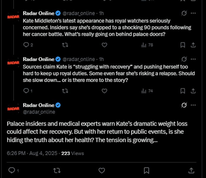Kate Middleton struggling with recovery, clearly she is not well