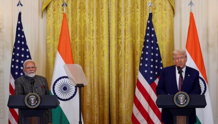 US President Donald Trump holds a joint press conference with Indian Prime Minister Narendra Modi at the White House in Washington, DC, US, February 13, 2025. — Reuters