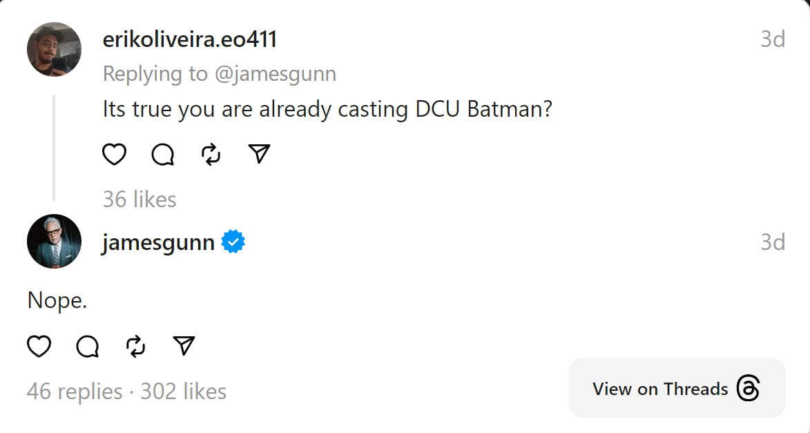 DC boss shares update about new Batman movie