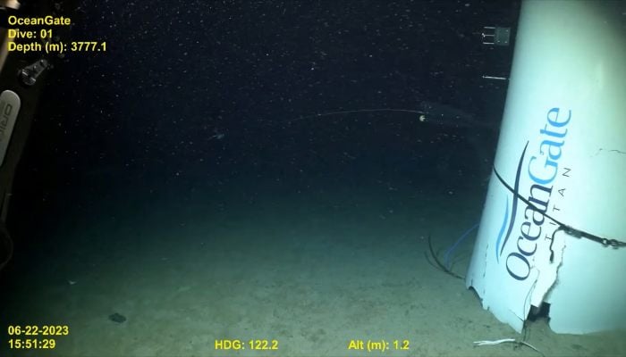 Footage from a remotely operated vehicle shows, what the Coast Guard Marine Board of Investigation says is the debris of the Titan submersible that imploded while diving to the wreck of the Titanic, on the seafloor, September 17, 2024, in this still image from video. — Reuters