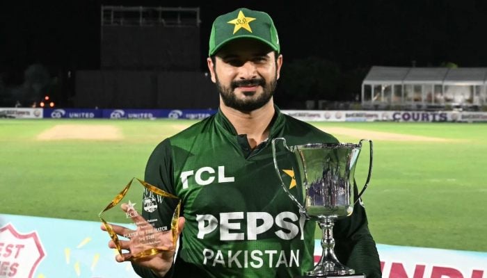 Sahibzada Farhan, the star of Pakistans win in the series decider, West Indies vs Pakistan, 3rd T20I, Lauderhill, August 3, 2025. — AFP