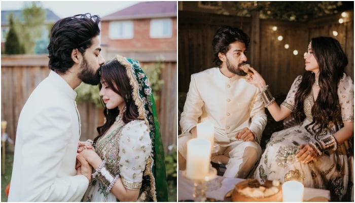 Pakistani singer Aima Baig and her husband Zain Ahmad. — Instagram/@aima_baig_official