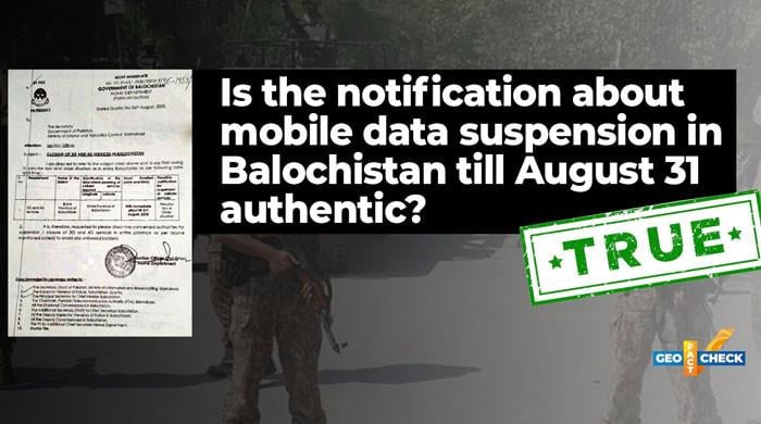 Fact-check: Balochistan government's letter ordering mobile data shutdown till August 31 is authentic