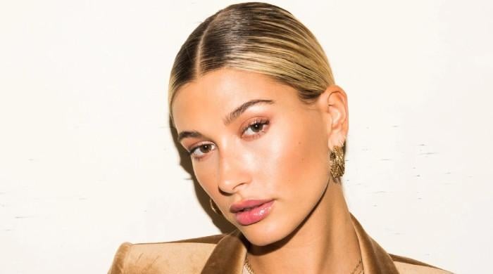 Hailey Bieber glammed up for work