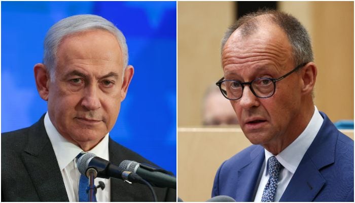A collage showing Israeli PM Benjamin Netanyahu (left) and Germanys Chancellor Friedrich Merz. —Reuters/File