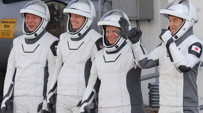 Five astronauts leave space station for trip back to Earth