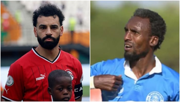 Late Suleiman Al-Obeid (right) and Liverpool forward Mohamed Salah. — AFP/Reuters/File