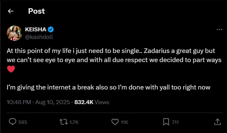 Kash Doll and Za’Darius Smith part ways after whirlwind romance