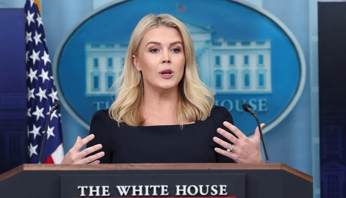 White House Press Secretary Karoline Leavitt holds a press briefing at the White House in Washington, DC, April 15, 2025.—Reuters