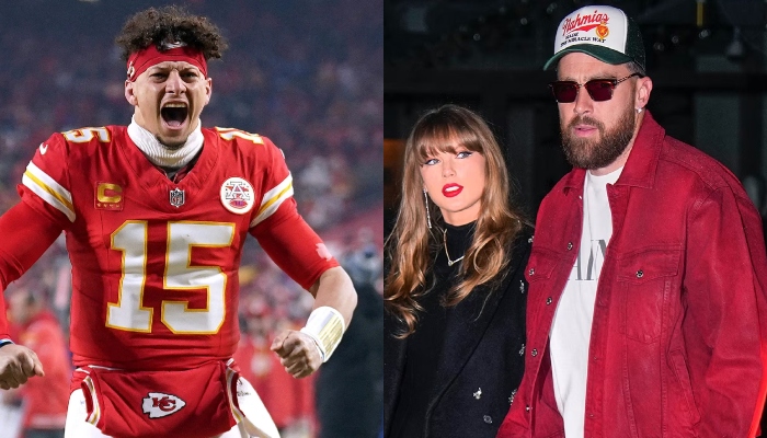 Photo: Travis Kelces pal Patrick Mahomes reacts to Taylor Swifts New Heights podcast