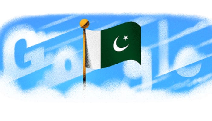 The image shows a Google Doodle to mark Pakistans 78th Independence Day. — Google/Screengrab