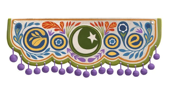 Google shared this doodle of the national flag to mark Pakistans Independence Day in 2012. — Google/Screengrab