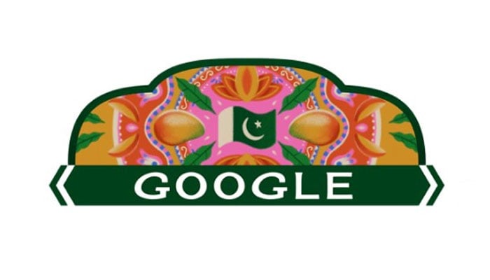 The image shows Google Doodle to mark Pakistans 77th Independence Day. — Google/Screengrab