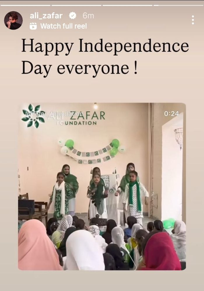 Pop singer Ali Zafars post on Independence day. — Instagram/@ali_zafar