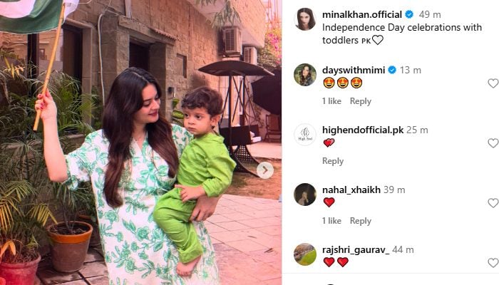 Actor Minal Khan celebrating Independence Day. — Instagram/@minalkahn.offical
