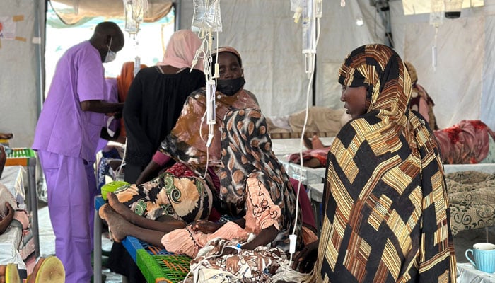 Cholera infected patients receive treatment in the cholera isolation centre at the refugee camps of western Sudan, in Tawila city in Darfur, on August 14, 2025. — AFP
