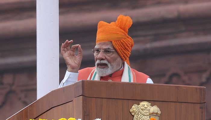 Indias Prime Minister Narendra Modi addresses the nation during Independence Day celebrations at the historic Red Fort in Delhi, India, August 15, 2025. — Reuters