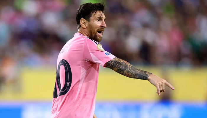 Inter Miami CFs Lionel Messi reacts during a FIFA Club World Cup - Group A match against Palmeiras at Hard Rock Stadium, Miami Gardens, Florida, US on June 23, 2025. — Reuters