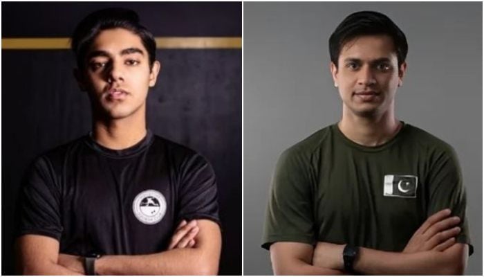 From left: Pakistans squash players Ashab Irfan and Asim Khan are seen in this collage. —Instagram/@ashab.irfan/@asimkhansquash