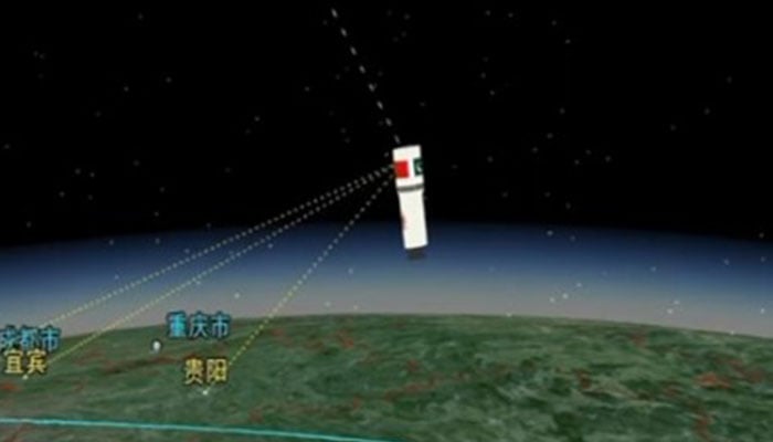 An illustration showing Suparco remote sensing satellite in orbit. — Suparco