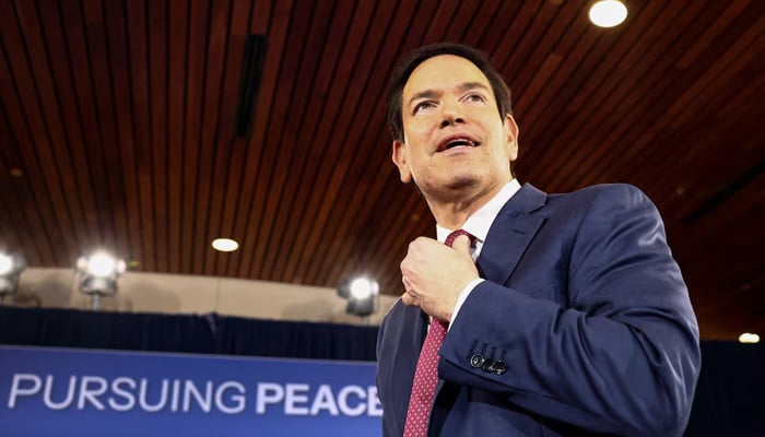 US Secretary of State Marco Rubio reacts as he attends a press conference held by President Donald Trump and Russian President Vladimir Putin following their meeting to negotiate an end to the war in Ukraine, at Joint Base Elmendorf-Richardson, in Anchorage, Alaska, US, August 15, 2025. — Reuters