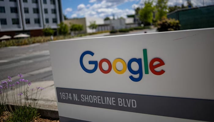 Google sign at 1674 N. Shoreline Blvd., Googles headquarters in Mountain View, California. — Reuters
