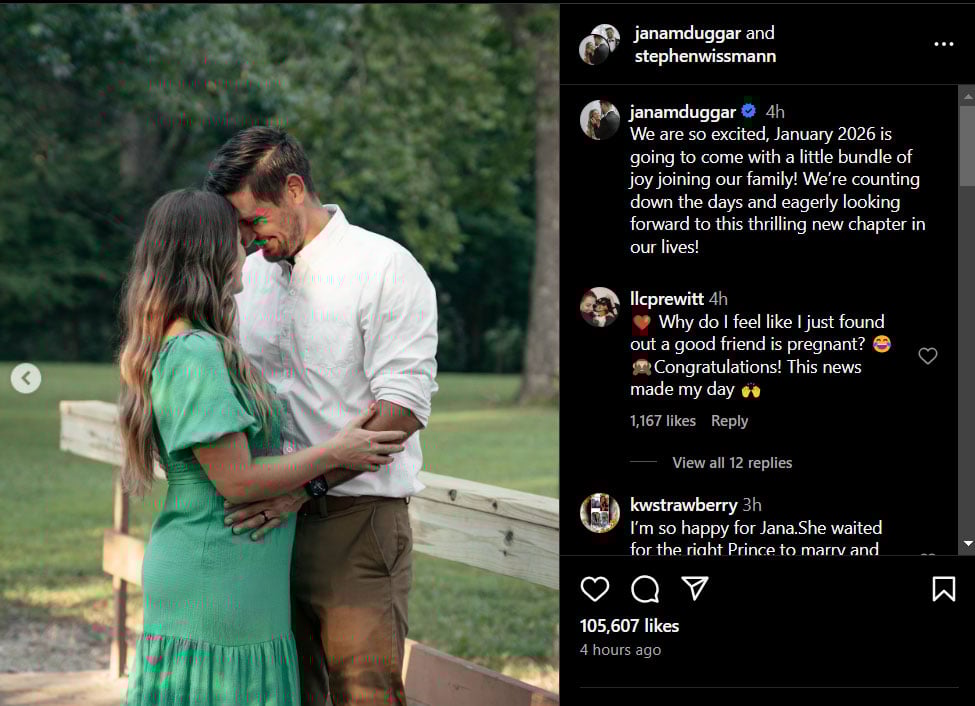 Jana Duggar announces good news on social media