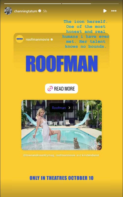 Channing Tatum showers praises on Kirsten Dunst ahead of Roofman release