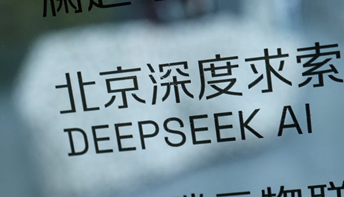 A DeepSeek AI sign is seen at a building where the Chinese start-ups office is located in Beijing, China, February 19, 2025. — Reuters