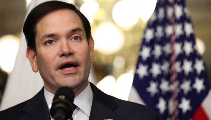 Marco Rubio speaks after he is sworn in as Secretary of State by US Vice President JD Vance at the Eisenhower Executive Office Building in Washington, US, January 21, 2025.— Reuters